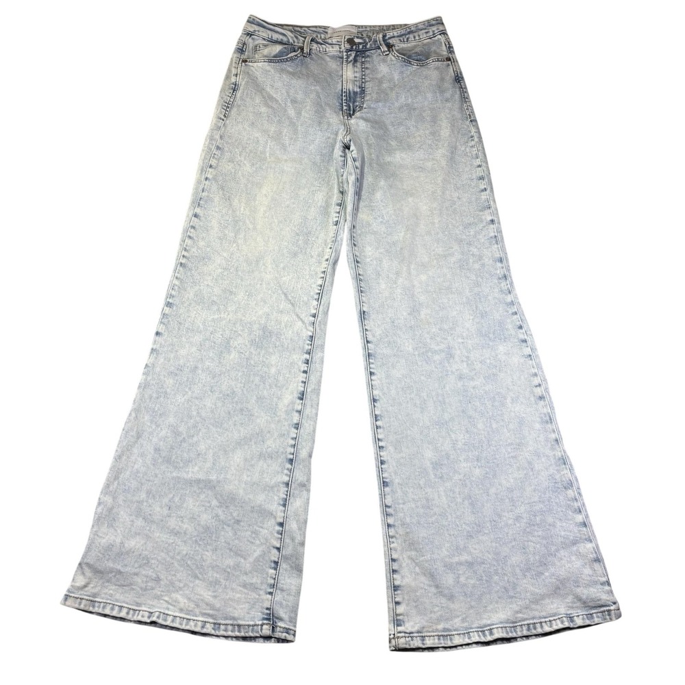 Dear John Wide Leg Jeans Womens 28 Blue Acid Wash High Rise Relaxed Fit Denim